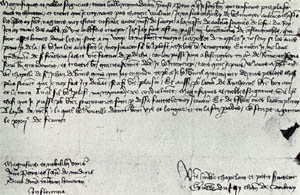 Dufay's autograph letter to de Medici